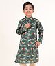 Tabard Cotton Full Sleeves Horses Printed Kurta - Green