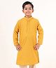 Tabard Cotton Full Sleeves Chikankari Embroidered Kurta - Yellow