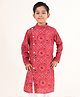 Tabard Cotton Full Sleeves Bandhani Printed Tie Dye Kurta - Red