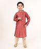 Tabard Cotton Full Sleeves Sequins Embellished Threadwork Embroidered Kurta Pyjama Set - Orange