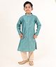 Tabard Cotton Full Sleeves Sequins Embellished Threadwork Embroidered Kurta Pyjama Set - Green