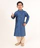 Tabard Cotton Full Sleeves Sequins Embellished Threadwork Embroidered Kurta Pyjama Set - Blue