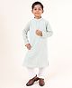 Tabard Cotton Full Sleeves Chevron Embroidered Kurta & Pyjama Set - Green