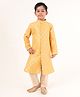 Tabard Cotton Full Sleeves Damask Foil Printed Kurta & Pyjama Set - Yellow