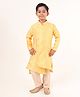 Tabard Cotton Full Sleeves Abstract Embroidered Kurta & Pyjama Set - Yellow