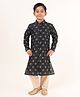 Tabard Cotton Full Sleeves Paisley Foil Printed Kurta & Pyjama Set - Black