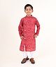 Tabard Cotton Full Sleeves Bandhani Designed Kurta - Red
