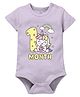 Zeezeezoo Monthly Birthday Theme 100% Cotton Half Sleeves 1 Month Text & Baby Unicorn Printed Onesie - Lavender