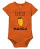 Zeezeezoo Summer Theme 100% Cotton Half Sleeves Cutest Mango Text Printed Onesie - Orange
