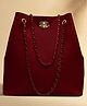 Fargo Leatherette Handbag - Maroon
