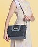 Fargo Canvas Leather Handbag - Navy Blue