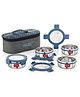 HAZEL Hercules Stainless Steel Lunch Box Set with Flat Bag | 4 Round Containers | Ideal for Office, School & College