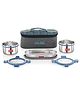 HAZEL Hercules Stainless Steel Lunch Box Set with Roti Dabba & Flat Bag | 3-Piece Leak-Proof Container Set