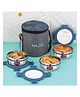 HAZEL Hercules Stainless Steel Lunch Box with Verticle Bag | Set of 3, Round | Tiffin Box for Office, School & College