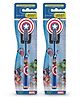 DUVON Kids Toothbrush | Marvel Captain America | Extra Soft Bristles with Special Character Holder | Manual Toothbrush for Kids 3+ Years (Pack of 2)