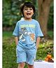 Nap Chief Cotton Tom & Jerry Featuring Half Sleeves Characters Printed Coordinating Tee & Shorts Set - Blue