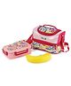 Cello Lunch Box With Inner Steel Material Bag & Banana Protector Case - Pink
