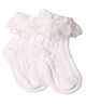 Kidofash Cotton Abstract Designed & Net Lace Embellished Socks - White