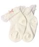 Kidofash Cotton Frill Detailed Abstract Embroidered Socks - White