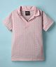Little Kangaroos Cotton Knitted Half Sleeves Solid Color Polo T-Shirt - Pink