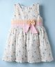 Twetoons Cotton Knit Sleeveless Frock With Floral Print - Peach