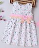Twetoons Cotton Knit Sleeveless Frock With Floral Print - Pink