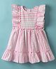Twetoons Cotton Knit Frill Sleeves Striped Frock - Pink