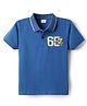 Babyhug 100% Cotton Knit Half Sleeves Polo T- Shirt with Cub Print - Blue