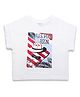 US Polo Assn Cotton Knit Half Sleeves T-Shirt With Beach Theme Print - White