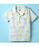 US Polo Assn Cotton Woven Half Sleeves Shirt With Tropical Print - White