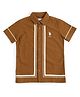 US Polo Assn Cotton Knit Half Sleeves Solid Colour Shirt - Brown