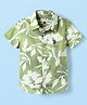 US Polo Assn Cotton Knit Half Sleeves Shirt With Floral Print - Light Green