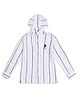 US Polo Assn Cotton Knit Full Sleeves Striped Hooded Shirt - White