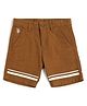 US Polo Assn Cotton Knit Above Knee Length Shorts With Stripes - Brown