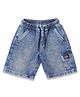 US Polo Assn Cotton Knit Above Knee Length Solid Shorts - Blue