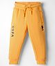 US Polo Assn Cotton Knit Full Length Lounge Pant With Logo Print - Yellow
