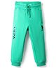 US Polo Assn Cotton Knit Full Length Lounge Pant With Logo Print - Sea Green