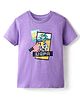 US Polo Assn Cotton Knit Half Sleeves T-Shirt With Brand Logo & Print - Purple