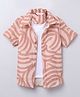 Taffykids Linen Half Sleeves Abstract Printed Shirt With Attached Tee - Orange