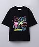 Taffykids 100% Cotton Half Sleeves Change The Rules Text Printed Oversized Tee - Black & Multi Colour