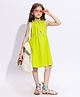 Taffykids 100% Viscose Sleeveless Cut Out Detailed Dress - Lime