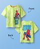 Pine Kids Marvel Single Jersey Knit  Drop Shoulder Half Sleeves T-Shirt With Front And Back Spider-Man Graphics And Ombre Effect - Limegreen