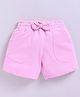 Kidcity Soft Cotton Loopknit Cute Bow Shorts - Pink