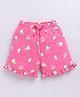 Kidcity Soft Cotton Sinker Heart And Flower Printed Shorts - Light Pink