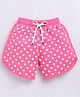 Kidcity Soft Cotton Loopknit Polka Dots Printed Shorts - Light Pink
