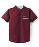 TONYBOY Cotton Half Sleeves Solid Shirt - Maroon
