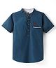 TONYBOY Cotton Half Sleeves Solid Shirt - Blue