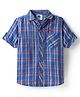 TONYBOY Cotton Half Sleeves Checked Shirt - Blue & Orange