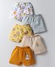 OHMS Single Jersey Knit Above Knee Length Shorts With Animal Print & Stripes Pack Of 5 - Multicolour