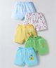 OHMS Single Jersey Knit Above Knee Length Shorts With Floral & Heart Print Pack Of 5 - Light Multicolour